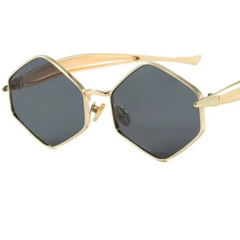 

Fashion Sunglasses Irregular Diamond Shape Sun Glasses Anti-UV Spectacles Alloy Frame Eyeglasses Dolphin Temples Ornamental