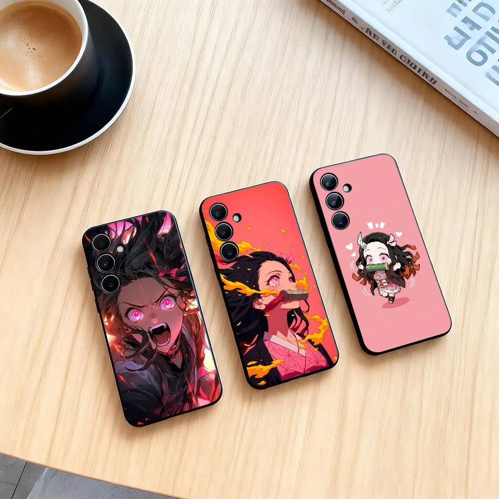 N-Nezuko Kamado  Phone Case Black Silicone Soft For Samsung Galaxy A73,A72,A71,A70,A53,A52,A51