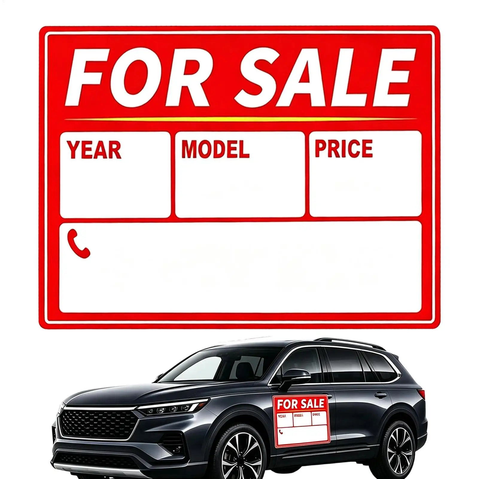 Car For Sale Magnetic Signs Car Magnet Sign UV-Resistant Reusable Vehicle Magnetic Sign For Tractor Truck ATV Vehicles Trailer