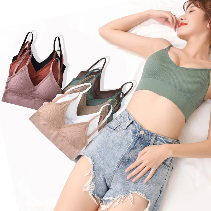 

U-Shaped Back Tank Top Lady Intimate Strap Bra Camis Seamless Brassiere Women Wirefree Bralette Sexy Bras Comfortable Underwear