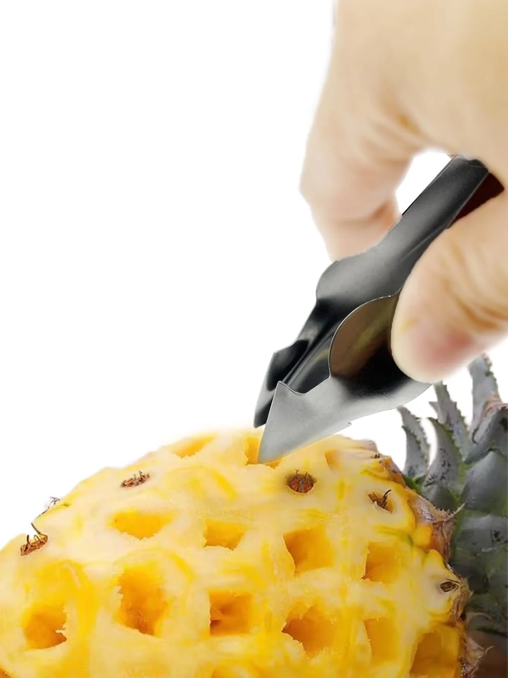 3Pcs Stainless Steel Pineapple Slicing Clip Strawberry Huller Fruit Peeler Multi Purpose Kitchen Fruit Processing Accessories