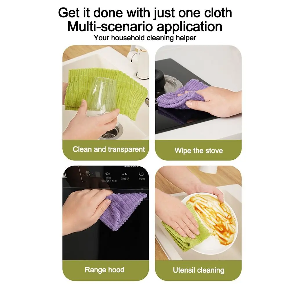 Multi-Purpose Reusable Microfiber Cleaning Wipes High Absorbency Washable Cleaning Rag Tear-Towel Roll