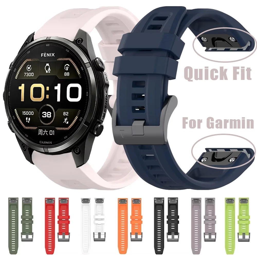 26mm 22mm 20mm Quick Fit Soft Silicone Strap For Garmin Fenix 9 Fenix 9 Pro 51mm 47mm 43mm Bracelet Wristband Garmin Instinct 3