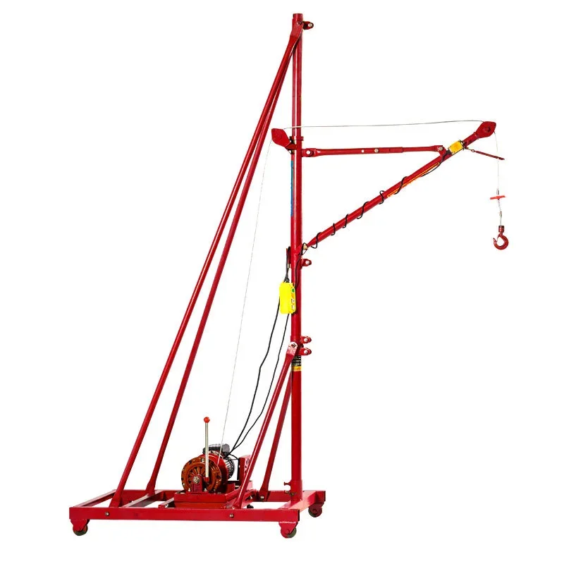 220V Compact Crane, 1T/1.5T Mobile Crane—Suitable for Construction/Renovation, Loading Sand, and Lifting Operations(Customized)