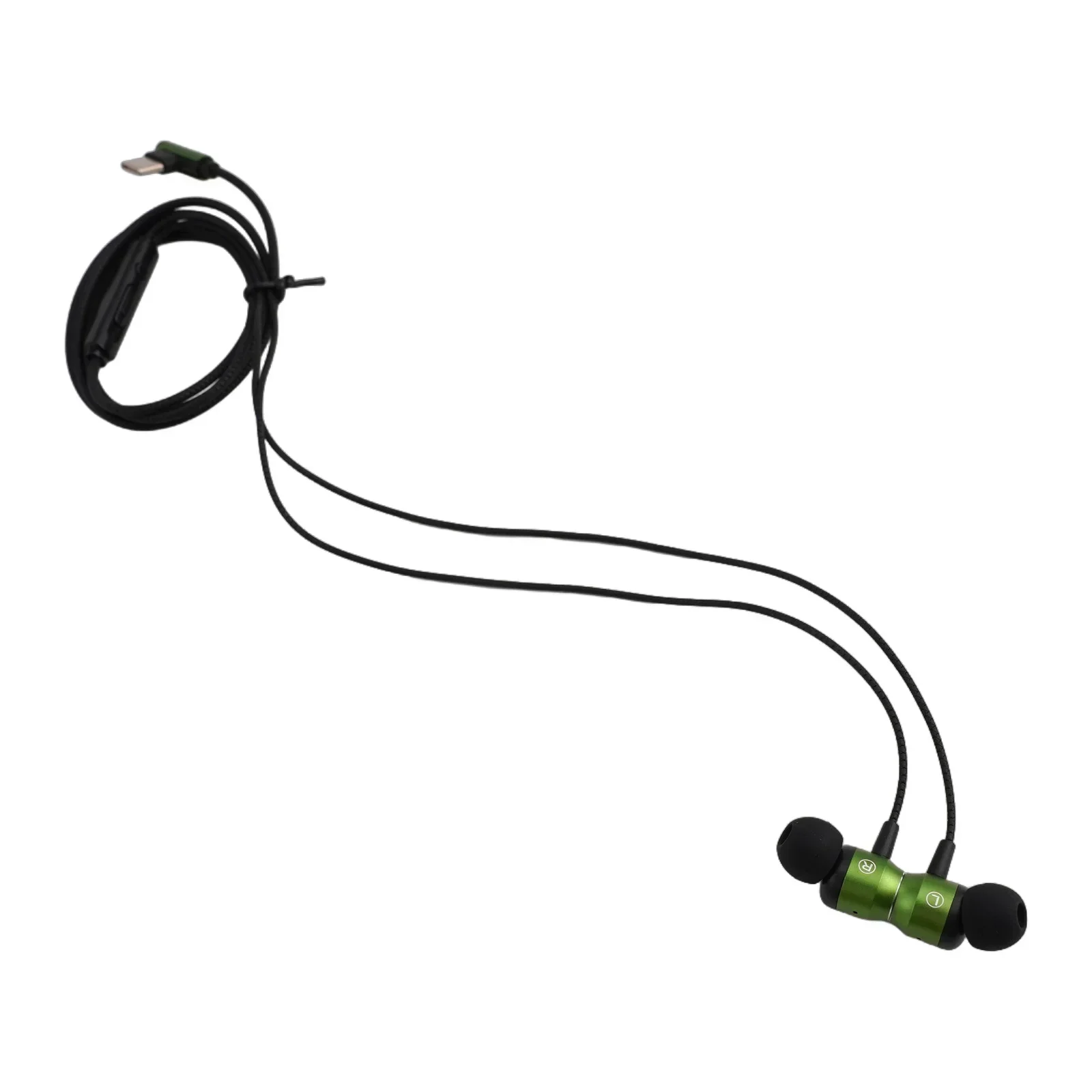 Wired Control Headphones HiFi Bass Stereo Music Noise Reduction In Ear Headset With Mic 3.5mm Type C Sport Earbuds For