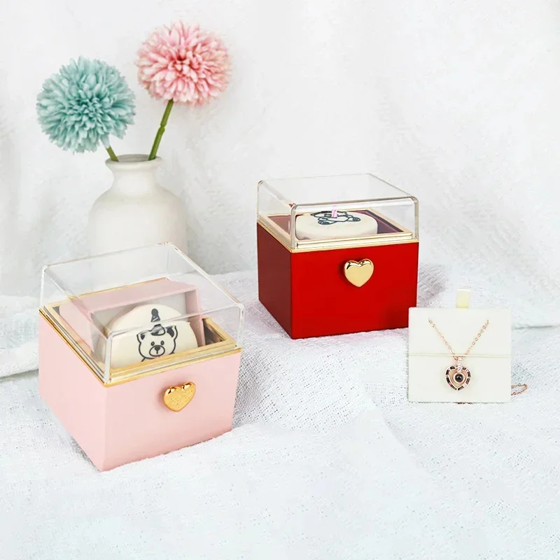 

Creative Bear Jewelry Gift Box Candle Surprise Romantic Ring Necklace Box For Valentine Girlfriend Birthday Party Celebration