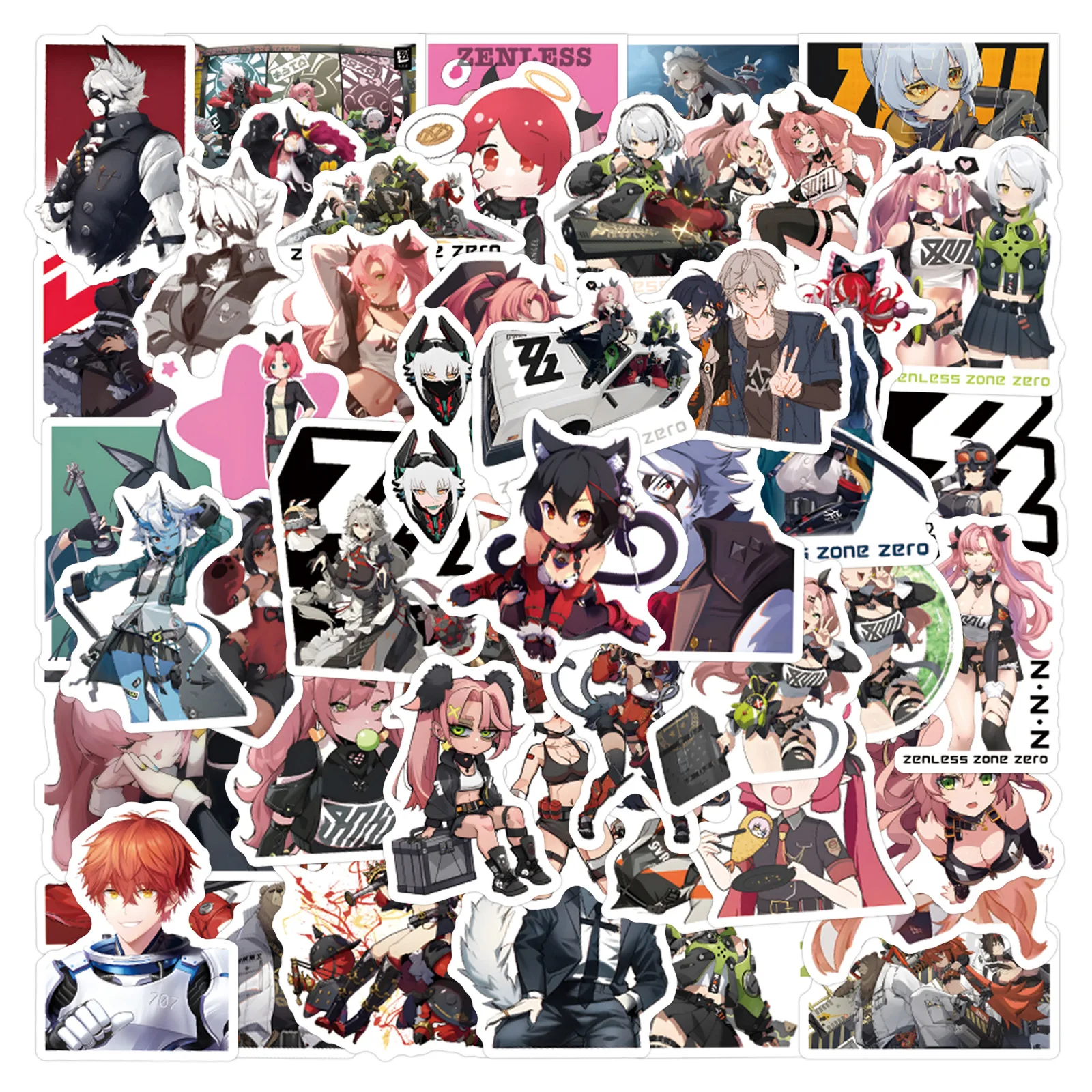 

60pcs Cartoon Zenless Zone Zero stickers Zone Zero DIY Stickers Scrapbooking Phone Luggage Skateboard Waterproof Decals