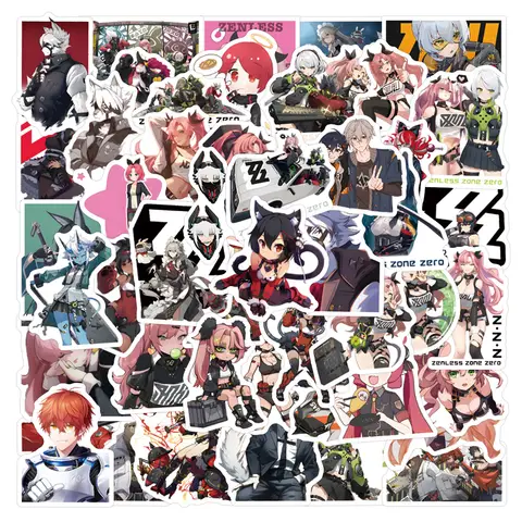 60pcs Cartoon Zenless Zone Zero stickers Zone Zero DIY Stickers Scrapbooking Phone Luggage Skateboard  Waterproof Decals
