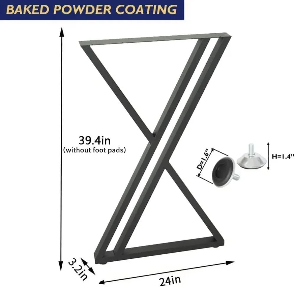 Patas de mesa de centro altas, patas de Metal resistentes para mesas de comedor, diseño Industrial moderno, patas de Banco de hierro para bricolaje