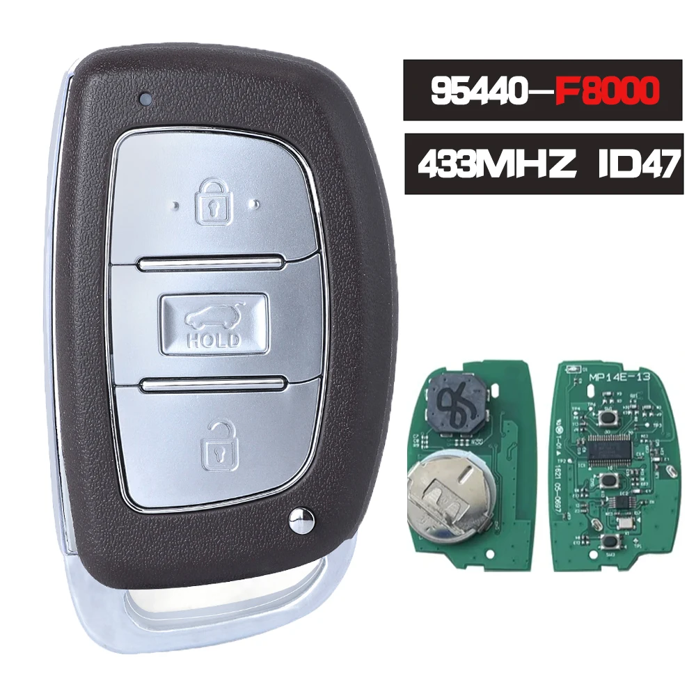 

KEYECU 95440-F8000 Smart Remote Key 433MHz ID47 Chip Fob 3 Button for Hyundai Tucson 2016 2017 2018