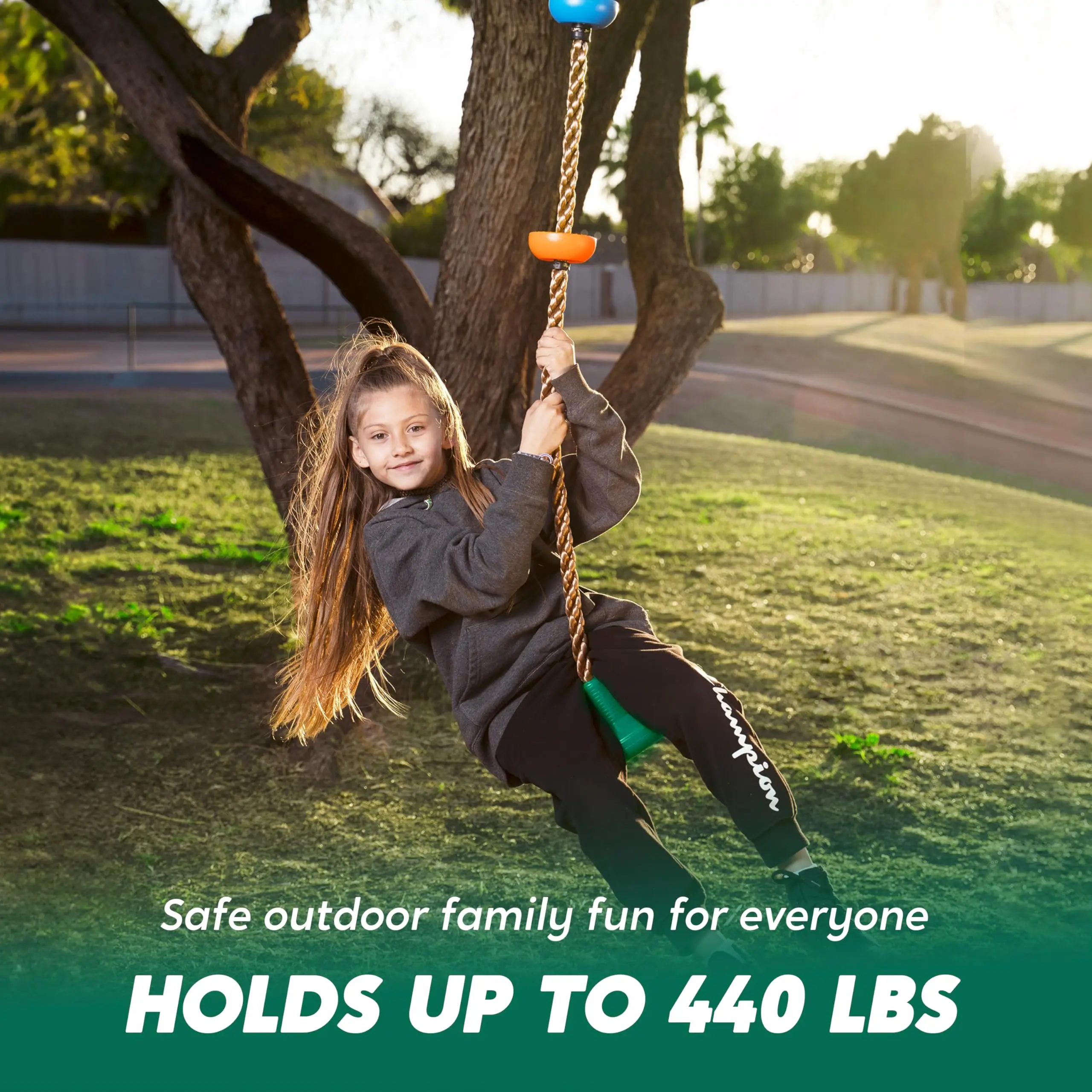Outdoor Backyard Playground Accessories Tree Climbing Rope and Disc Swing Seat Set