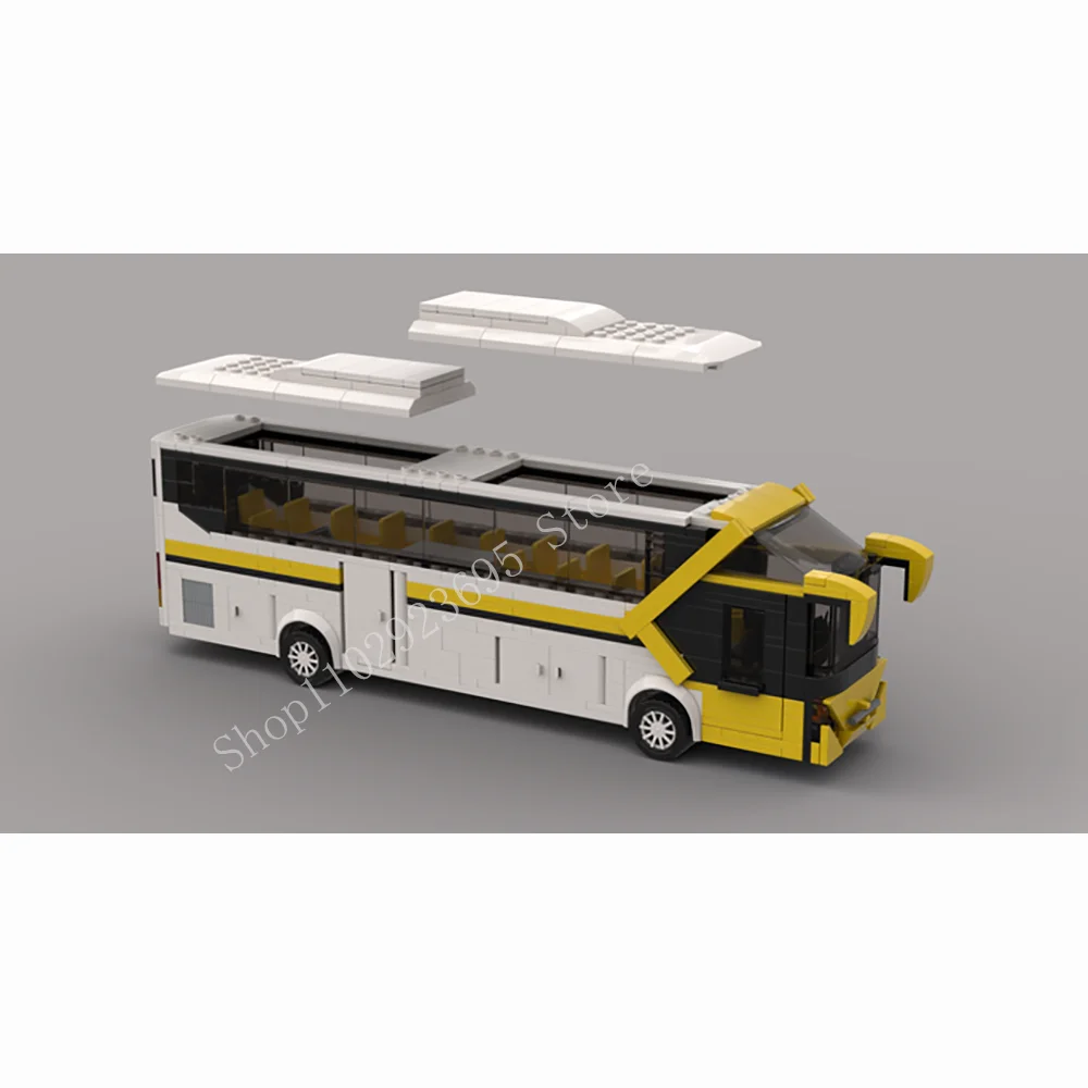 590PCS MOC Speed Champions City Coach Bus Model Building Blocks Technology Bricks DIY Creative Assembly Kids Toys Holiday Gifts