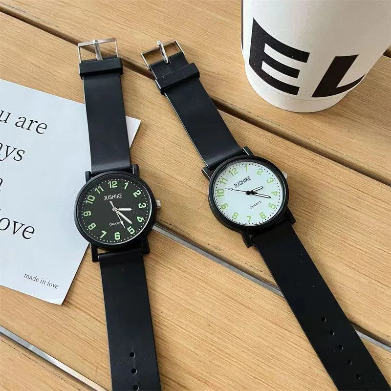 Zegarek damski YIKAZE świecąca tarcza damski zegarek kwarcowy silikonowy sukienka na ramiączkach zegar damski Sudent minimalistyczny Design zegarek