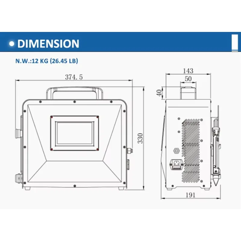 Briefcase Series Air Cooled Handheld Laser Spot Welding Machine 300W For Metal Jewelry Repair QCW Compact Laser Welder