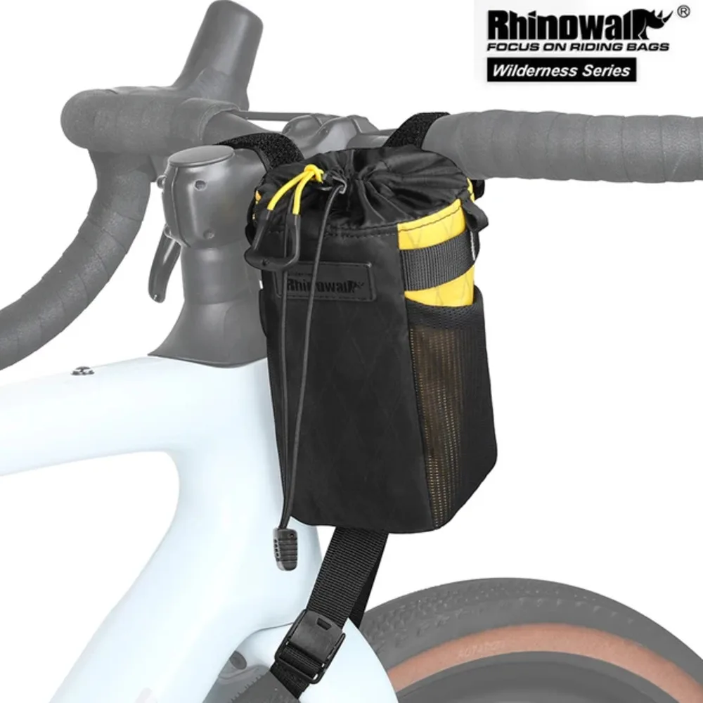 Rhinowalk Bicycle Water Bottle Bag Insulation Bike Front Handlebar Pouch Bikepacking Cycling Travel Water Holder Waterproof