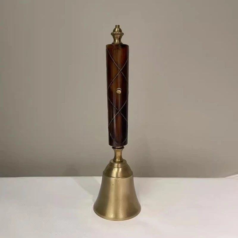 

Fashion light luxury retro brass beef bone handle dinner bell art gold decorative ornament