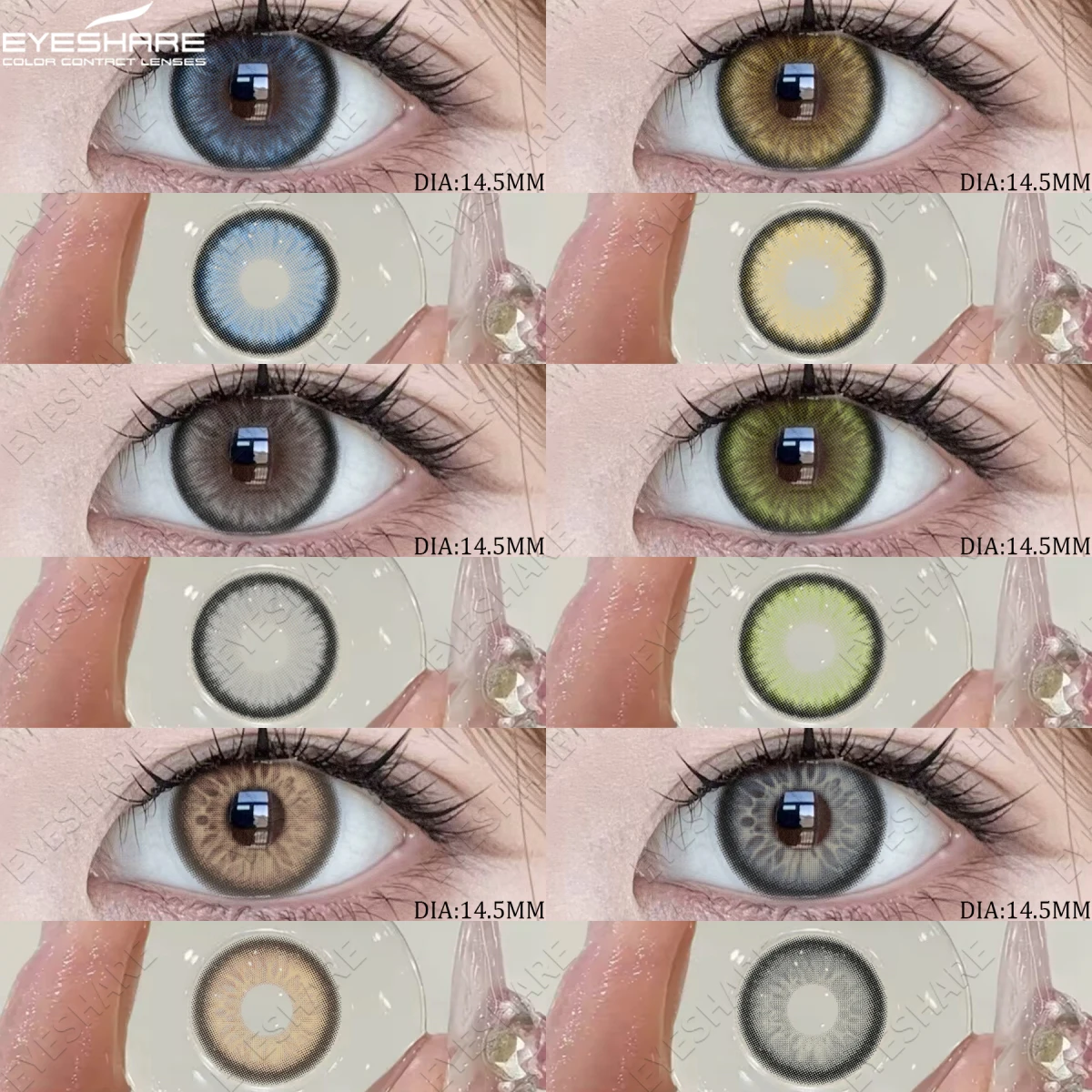 EYESHARE Farbe natürliche blaue farbige Kontaktlinsen, jährliche Augen, Kosmetik, Farblinse für den täglichen Gebrauch, modische graue Linsen