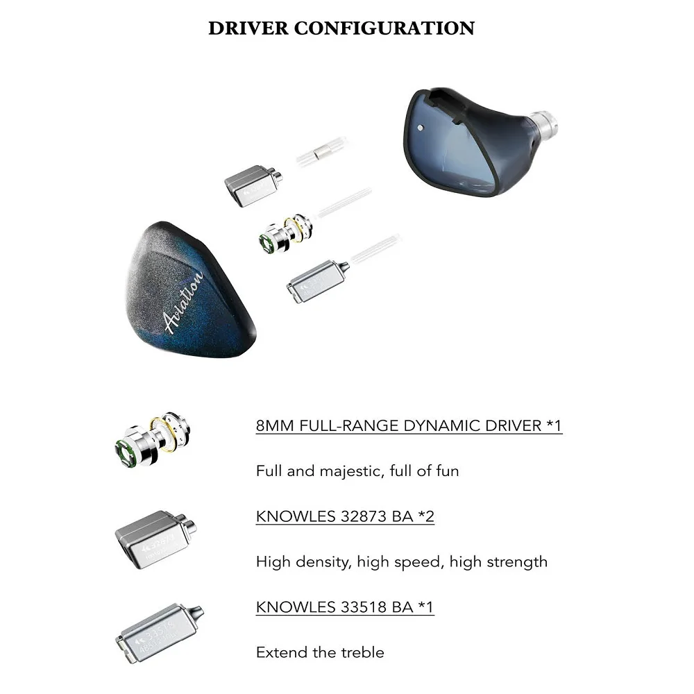 QoA-auriculares de aviación 3 Knowles BA + 1 DD, Monitor híbrido con controlador, auriculares de 0,78mm, Cable de 2 pines, auriculares ergonómicos de música HiFi