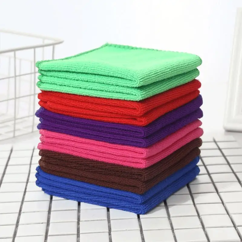 30x30cm 5Pcs Towel Square Towel Ultra-fine Fiber Soft Absorbent Non Shedding Small Square Towel Non Fading Car Wash Handkerchief
