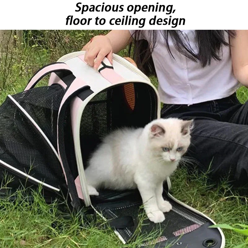 Mochila GRANDE PARA TRANSPORTAR gatos al aire libre, bolsa de viaje portátil extensible, bolsas plegables de lona, lindos suministros para mascotas