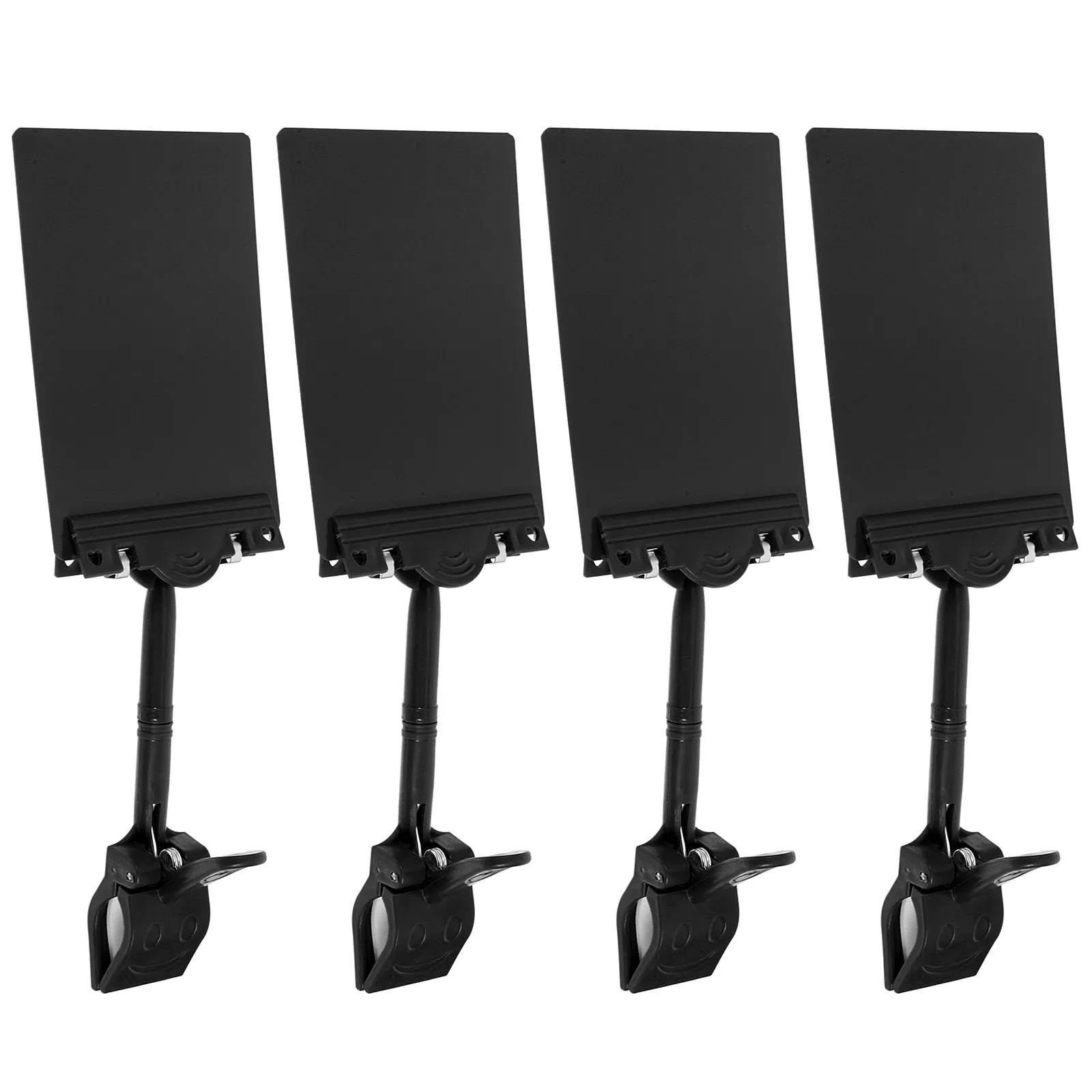 4Pcs Stylish Clip-on Supermarket Promotional Price Sign Holder Sleek Black Plastic Erasable Mini Chalkboard Label for Retail