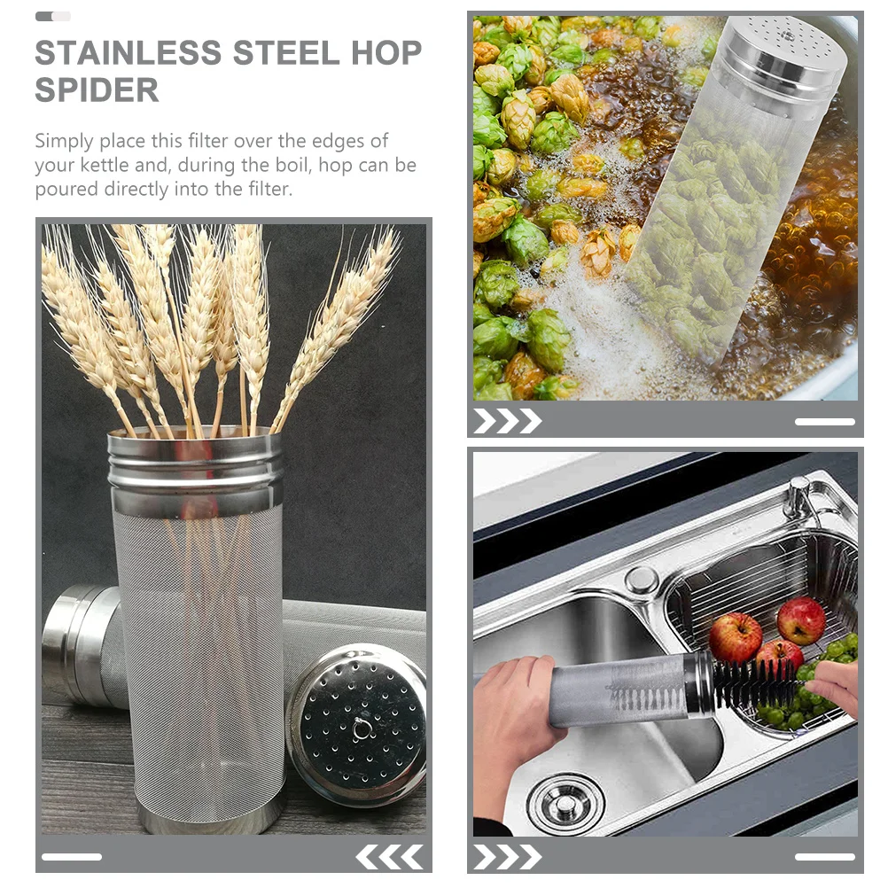 

1 set Beer Filter Cylinder Stainless Steel Boil Screen Strainer For Home Brewing Portable Filtering Tool Diy Wine Making Supply