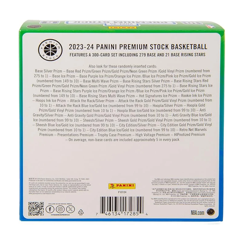 2023-24 Carte collezionabili Panini Premium Stock Basket Mega Box 5 confezioni