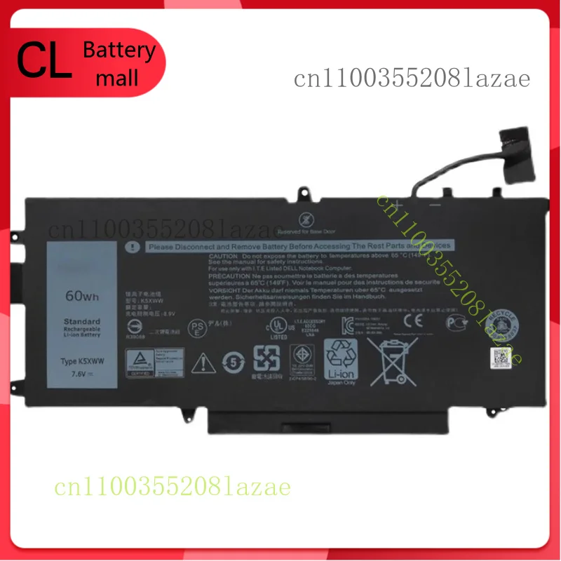 

Аккумулятор K5XWW 60 Втч для Dell Latitude 5289 7389 7390 серии 2 в 1 N18GG
