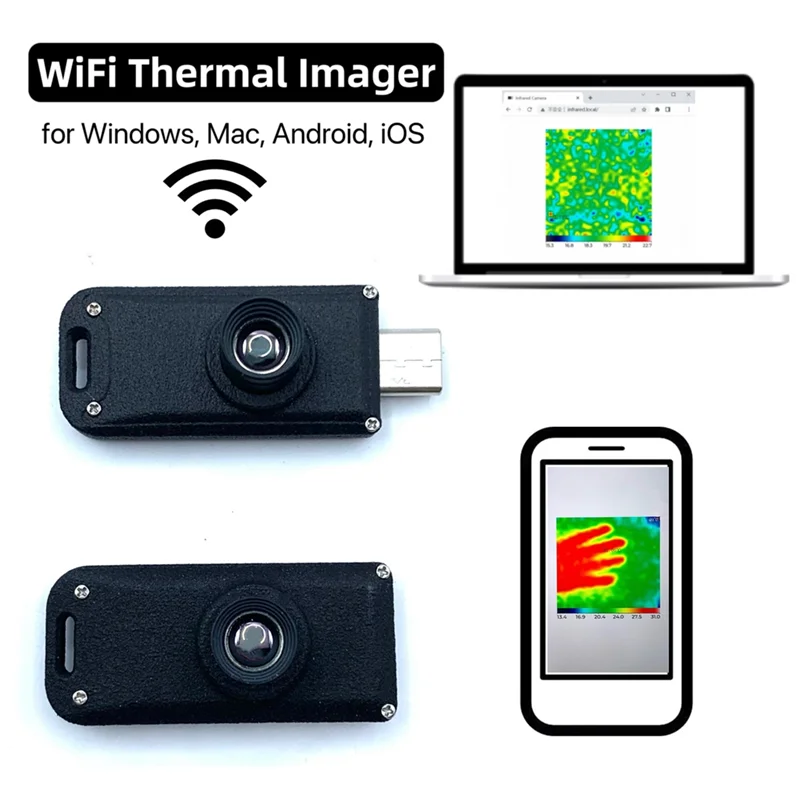 

Mini WIFI Thermal Imager 32X32 Pixel Thermopile Infrared Array Temperature Measurement Module, Male Port