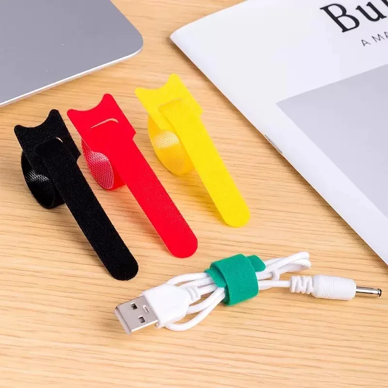 50/30/10Pcs Reusable Hook and Loop Cable Ties Fastening Straps Multi-Purpose Wire Organizers for Computer/Tv/电子 Devices
