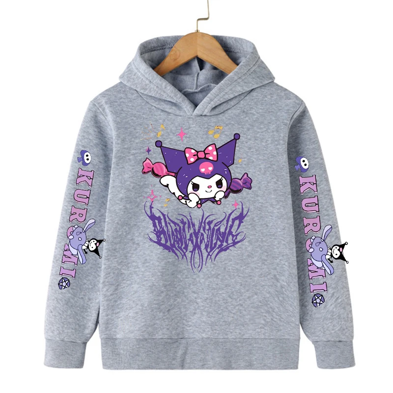 kids Streetwear kuromi Children\'s Hoodie Cute Children Sweatshirt Manga Clothes Kid Girl Boy Top Hoody