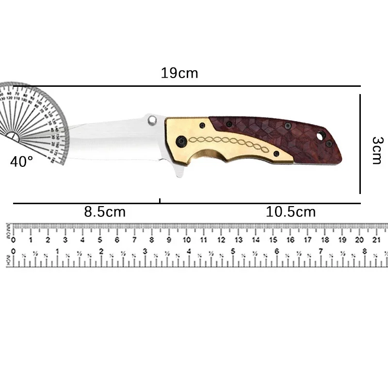 High hardness folding fruit knife with sharp edges, outdoor stainless steel portable and portable multifunctional camping knife