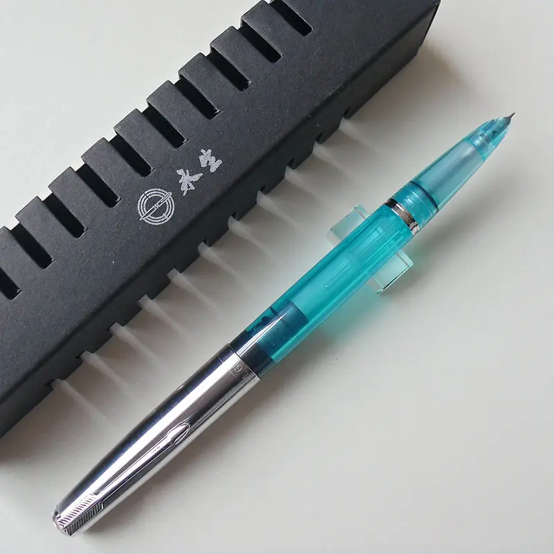 Yongsheng 601 High Quality Vacumatic Fountain Pen Multicolor Resin/Transparent Body Steel Cap EF/F Nib Smooth Writing Paper Box