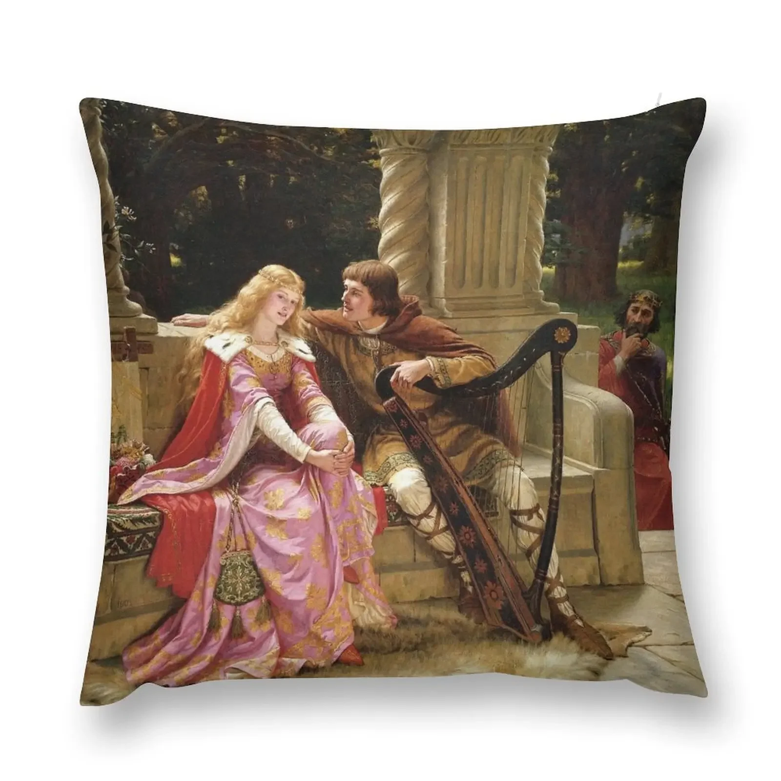 Edmund Blair Leighton - Tristan and Isolde Throw Pillow Pillow Covers Decorative Throw Pillow Covers sleeping pillows