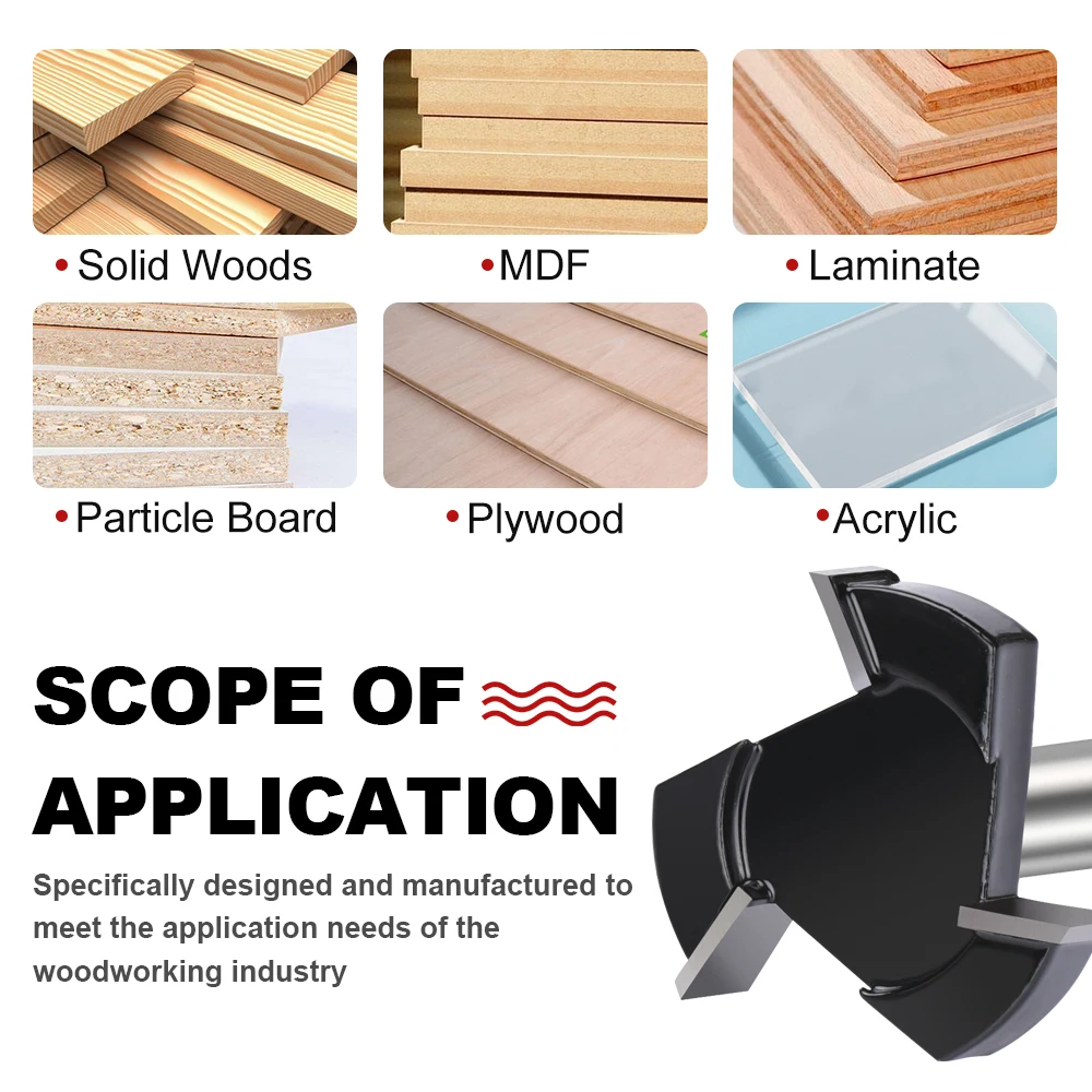 Spoilboard Surfacing Router Bit 6Mm 6.35Mm Shank Slab Perataan Router Bit T-slot Milling Cutter untuk Woodworking Router Bit