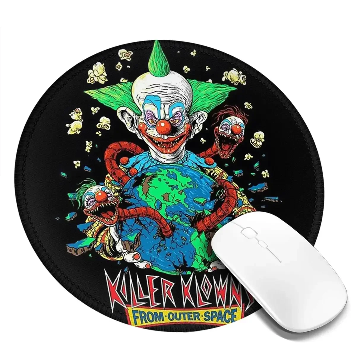 Killer Klowns From Outer Space Round Mouse Pad Computer Keyboard Mouse Mat Gaming PC Desk Mat Office Accessories Table Mats