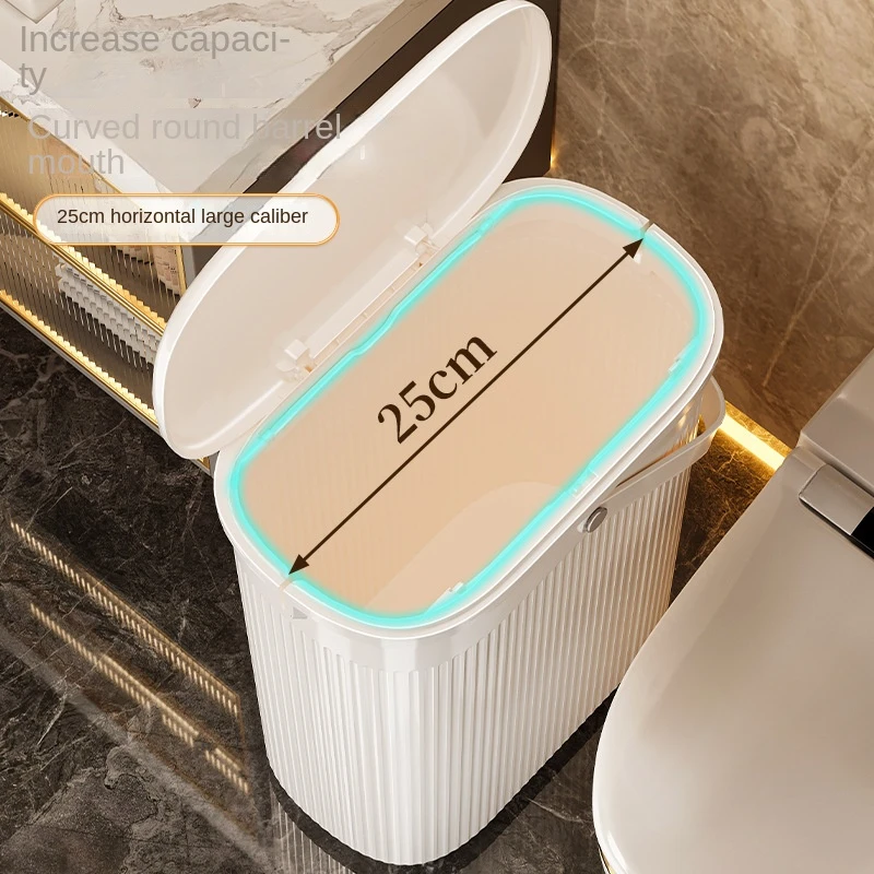 Trash Can Household Toilet Large Capacity with Lid Toilet Pail Internet Celebrity Minimalist Gap Dedicated Jar Put Fiber Drum