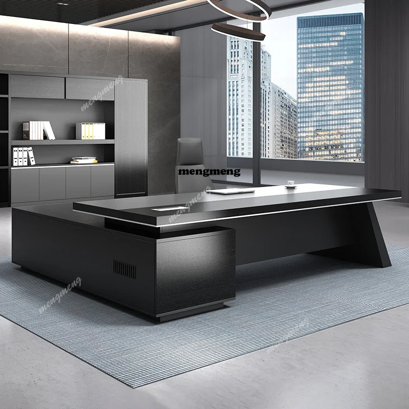 E136 Storage Cabinet Boss Desk Manager Corner Designer Luxury Accessories Filing Cabinets Desk Reception Customized Bureau Furni
