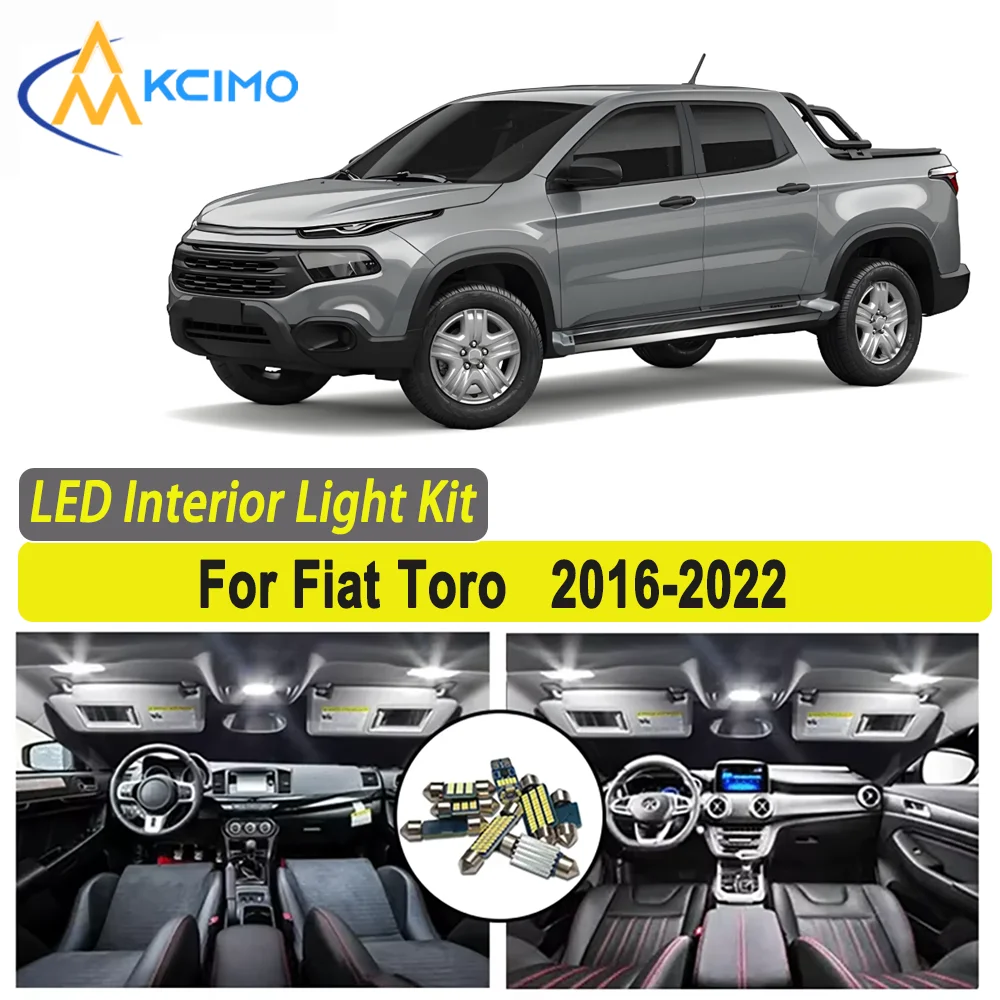 

Kcimo LED For Fiat Toro (2016-2022) Premium Bright LED Interior Dome Map Trunk Light Kit Car Led Lamps Canbus Car LED Lights