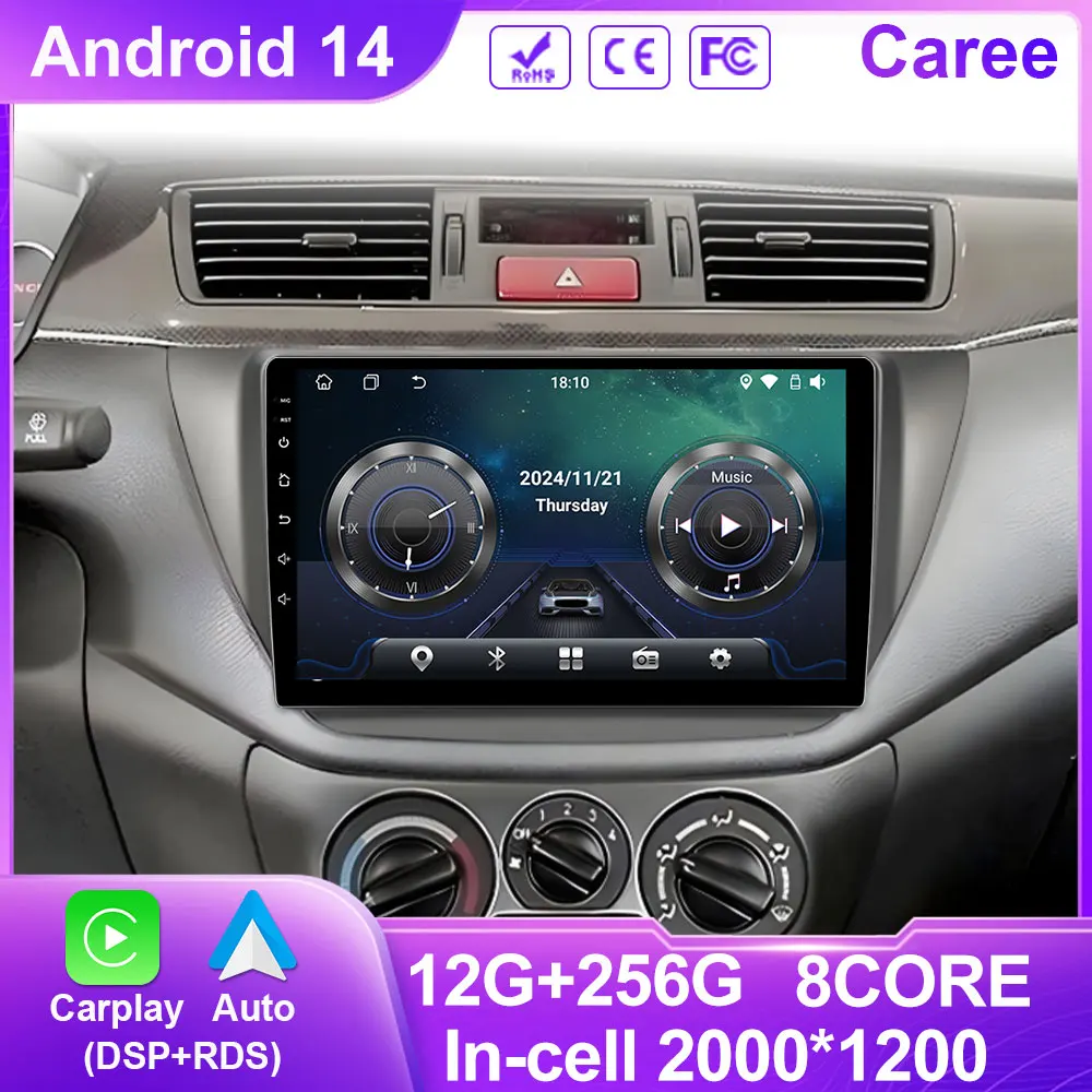 Car Autoradio For Mitsubishi Lancer 9 CS 2000 2001 2002-2010 Car Radio Carplay multimedia video player GPS QLED WIFI No 2din DVD