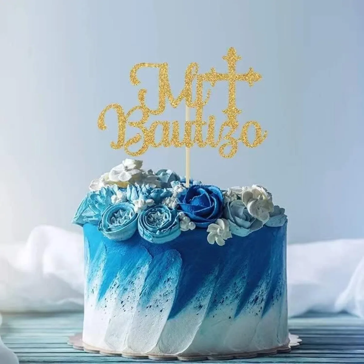 1 Packung Mi Bautizo Kuchenaufsatz für Babyparty-Party-Dekoration, 1. Geburtstag des Babys/Gender Reveal/Babytopfe-Party-Dekoration – Detail 3