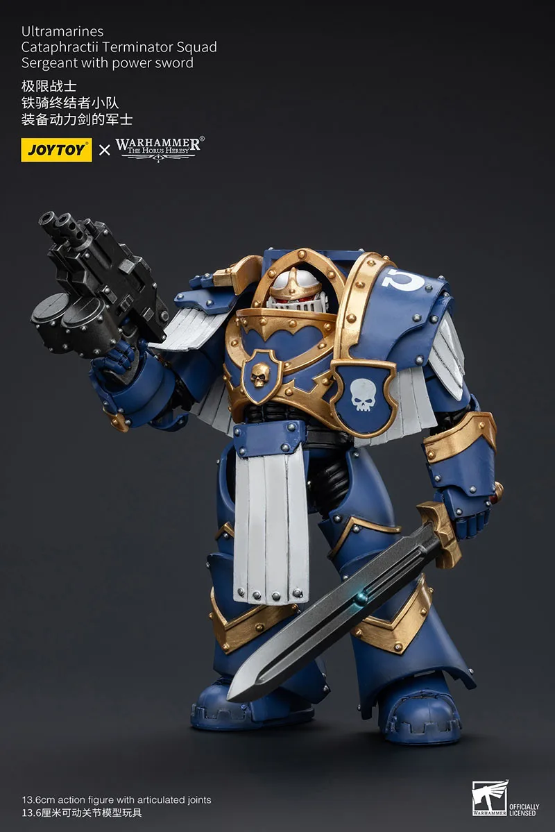 Joytoy warhammer 30k 1/18 ultramarines cataphractii terminator esquadrão sargento figura de ação soldado militar estatueta modelo brinquedo