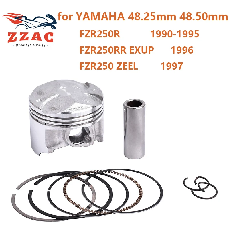 48mm 48.25mm 48.50mm Motor Piston Ring Set for YAMAHA FZR250R 1990-1995 FZR250RR EXUP 1996 FZR250 FZR 250 ZEEL1997 3LN-11631-02