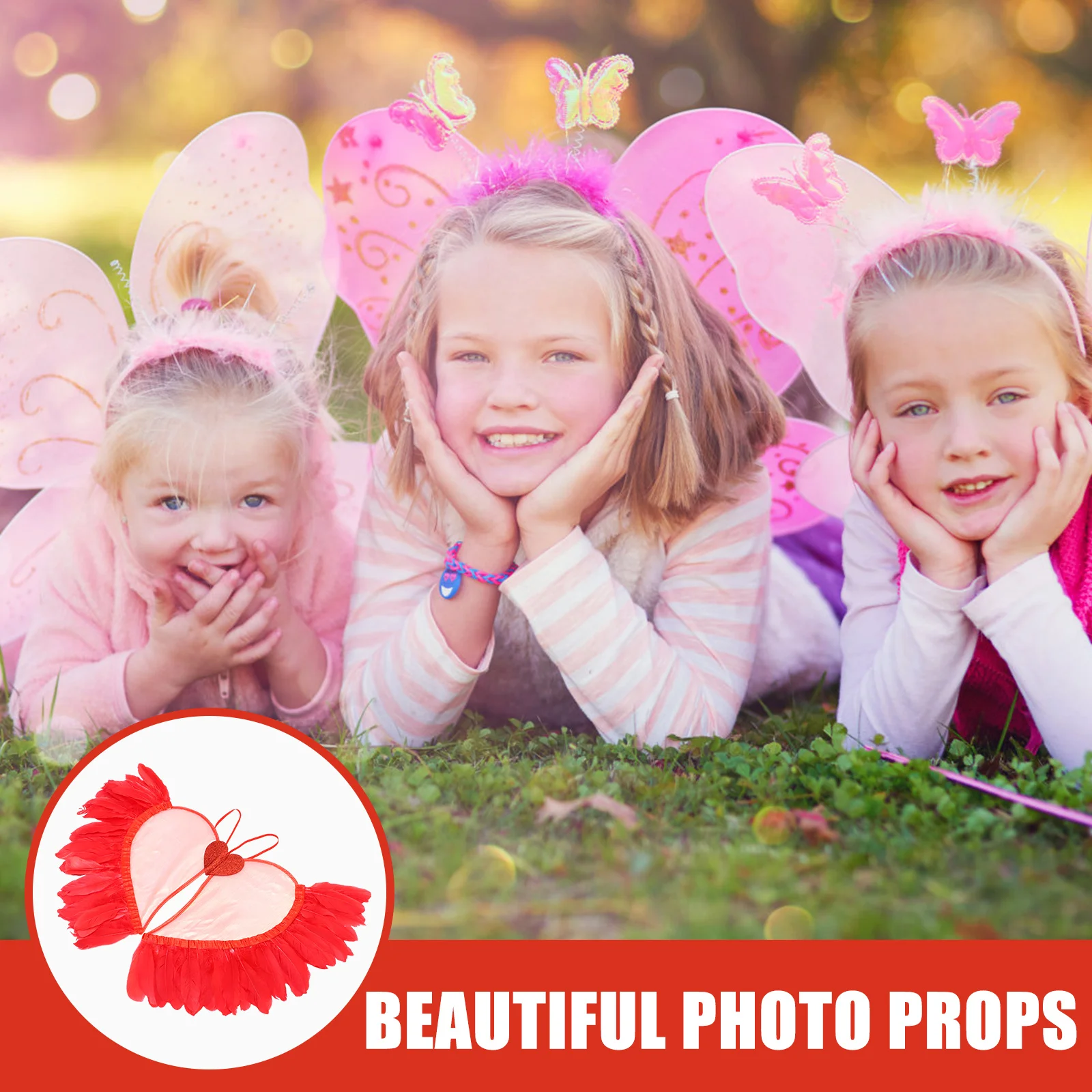 Kids Heart Delicate Craftsmanship Fairy Cosplay Party Costume Role Play Performance Props Fairy Wings