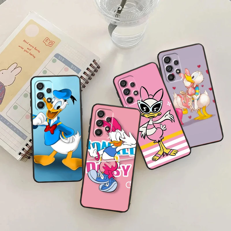 Art Disney Donald Duck For Samsung Note 20 10 Ultra Plus A31 A14 A12 A70 A34 A25 A04 A05 A15 A24 5G Black Soft Phone Case