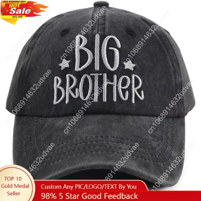 

Big or Brother and Sister Hats for Boys Age 3-10 Year Old, Adjustable Embroidered Cotton Baseball Cap