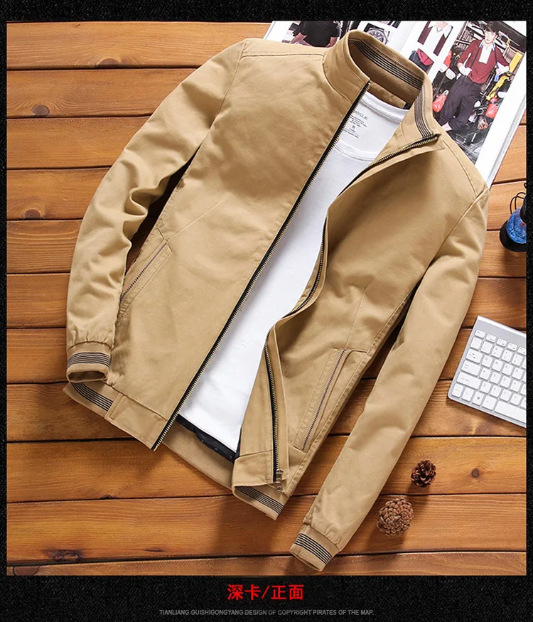 

Mens Jackets Autumn Winter Male Casual Jacket Coat Men Fleece Warm Winter Jacket Solid Stand Color Brand Outwear Clothing MY216