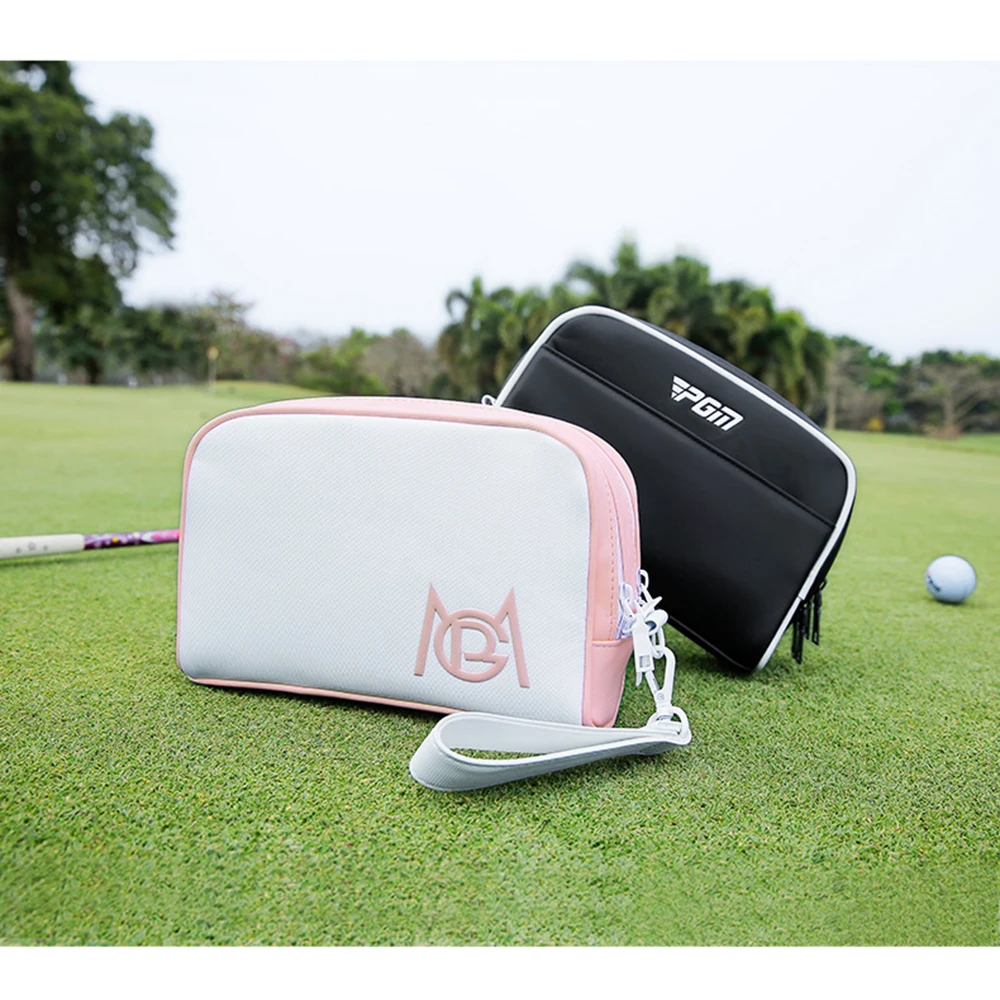 PGM New Leather Golf Pouch Bag Large Capacity Waterproof Mini Bag Zipper Portable Light Weight Multi-functional Golf Handbag 골프백