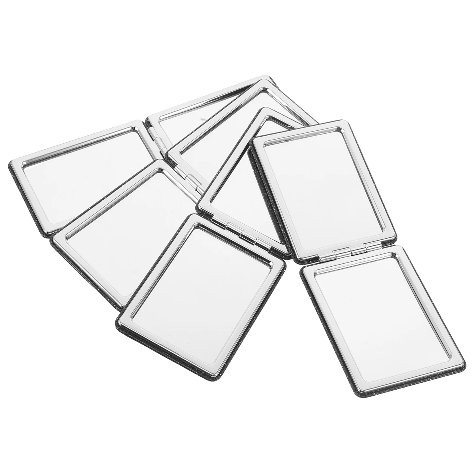 4 Stück zusammenklappbarer Make-up-Kompakt-tragbarer doppelseitiger Vergrößerungs-Reisespiegel für Handtasche, Tasche, Geldbörse, leicht, Dual