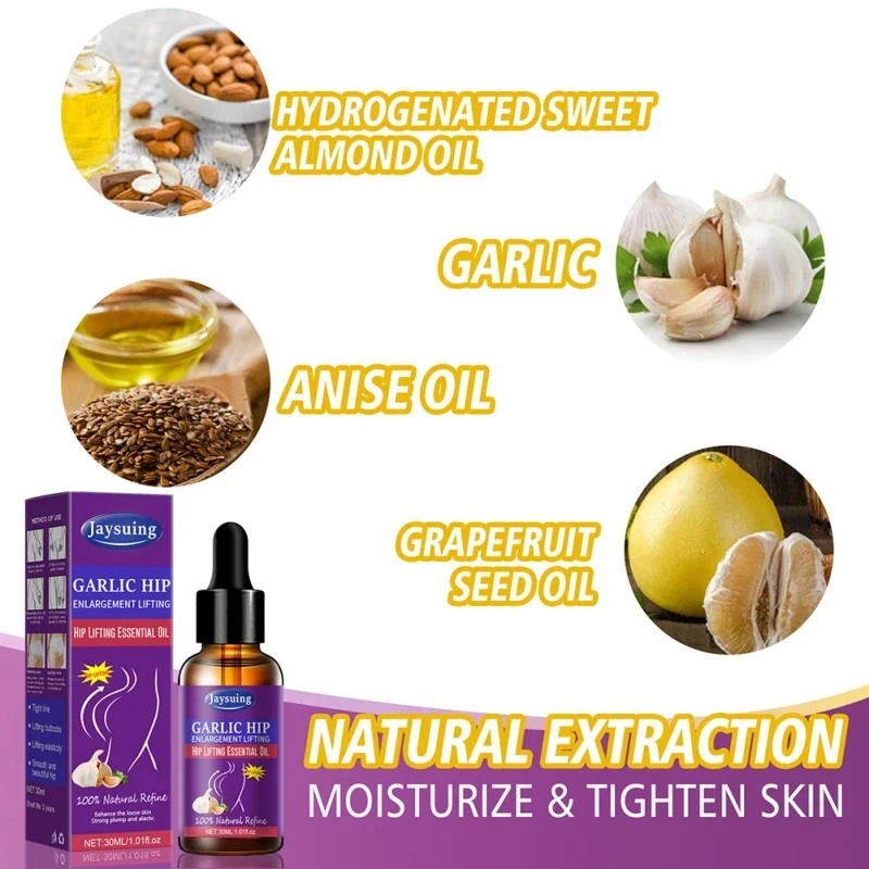 Buttocks Enlargement Massage Essential Oil for Women Butt Lift Oil Butt Firming Enhancement Garlic Hip Up Lifting Beauty Health